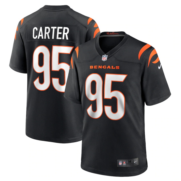 mens nike zach carter black cincinnati bengals game player jersey